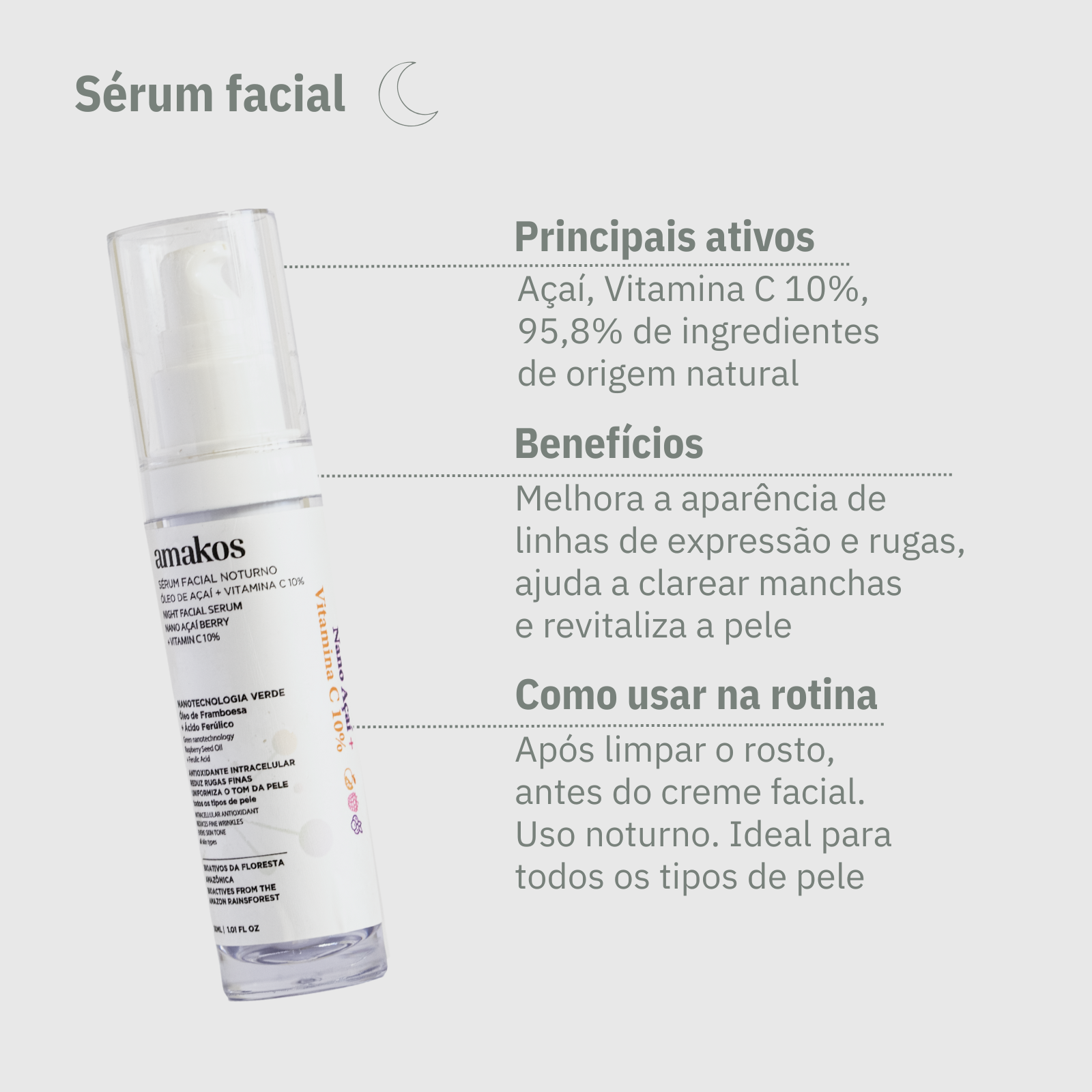 Sérum Facial Nano Açaí + Vitamina C 10% - 30ml